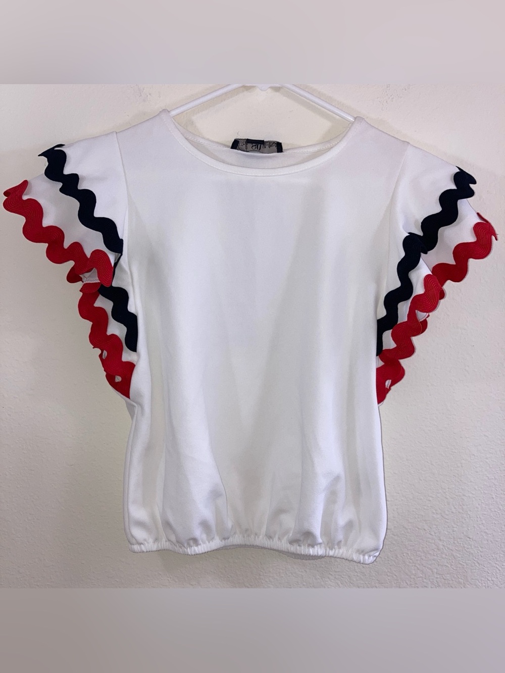 80 Park By Design Misha White Flutter Sleeve Top Size S NWT Ric Rac Trim